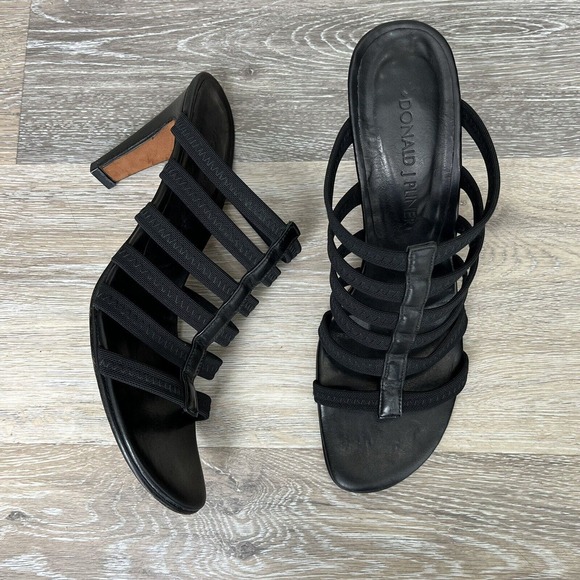 Donald J Pliner Shoes - Donald J Pliner | Josee Heels 8.5M Women's Black Elastic Strap Slide Sandal